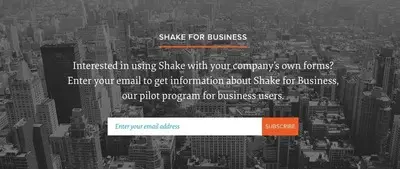 Newsletter sign up example from shakelaw.com