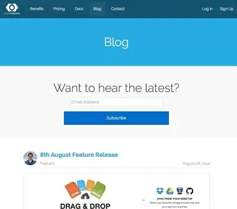 Newsletter sign up example from cloudcannon.com
