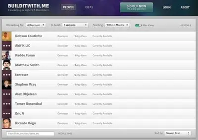Filter Search example from builditwith.me