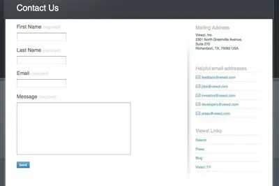 Forms example from corp.viewzi.com