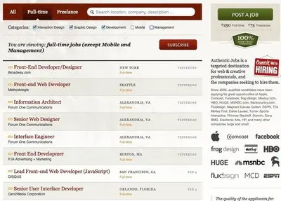 Filter Search example from authenticjobs.com