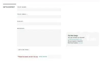 Contact form example from fliawebdesign.com