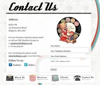Forms example from bulletpr.co.uk