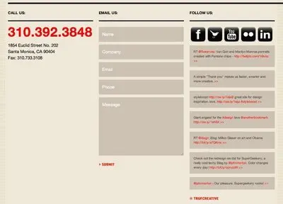Contact form example from trufcreative.com