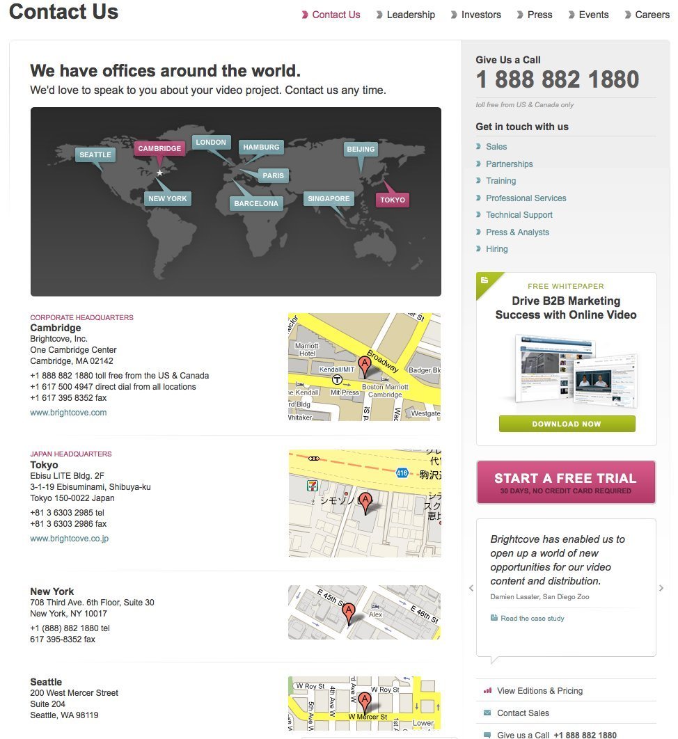 Screenshot of brightcove.com
