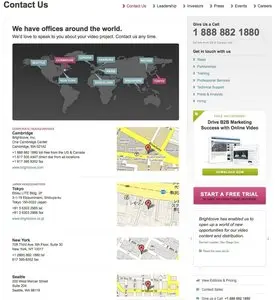 Contact form example from brightcove.com