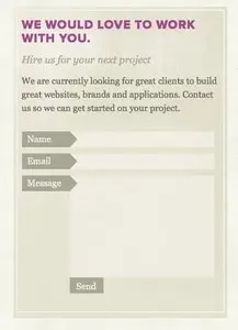 Contact form example from atedrake.com