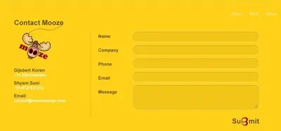 Contact form example from moozedesign.com