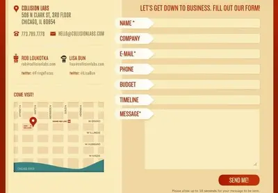 Contact form example from collisionlabs.com