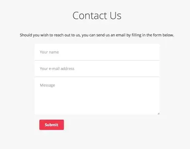 Contact form example from hotjar.com