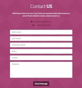 Contact form example from attendeehub.com