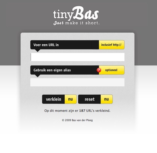 Screenshot of tinybas.nl