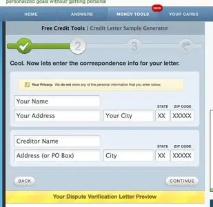 Forms example from getcreditable.com
