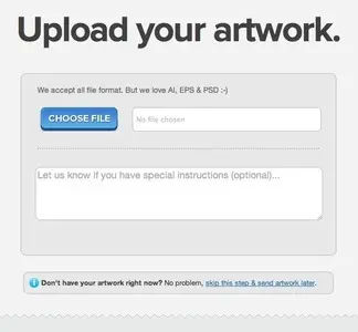 Forms example from stickermule.com