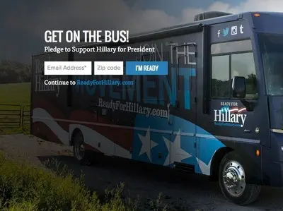 Forms example from readyforhillary.com