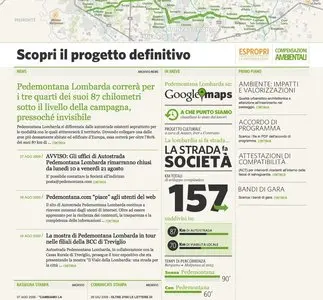 Frontpages example from pedemontana.com