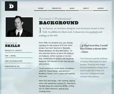 Typography example from darrenhoyt.com