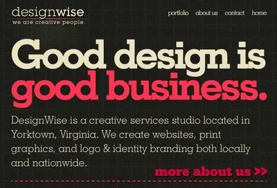 Typography example from wedesignwise.com