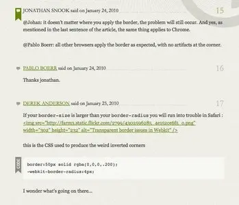 Comments example from snook.ca