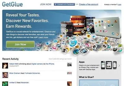 Value propositions example from getglue.com
