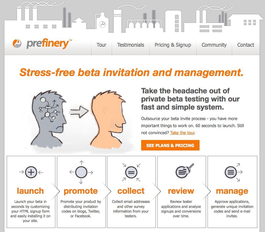 Screenshot of prefinery.com