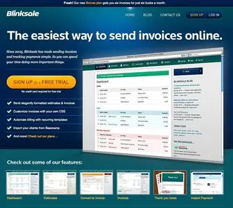 Value propositions example from blinksale.com