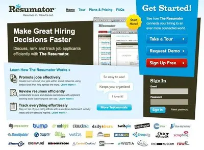 Value propositions example from theresumator.com