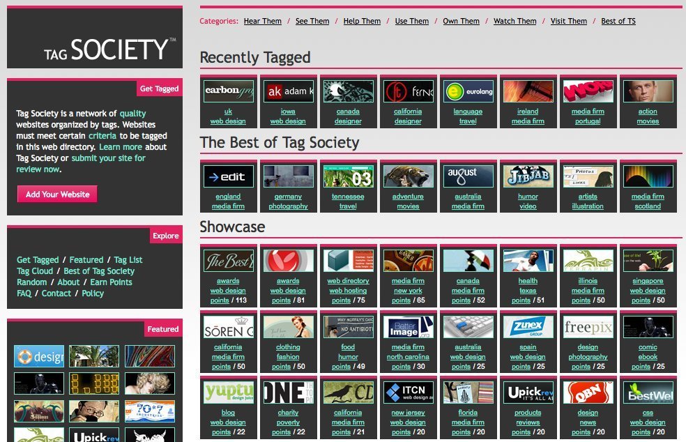 Screenshot of tagsociety.com