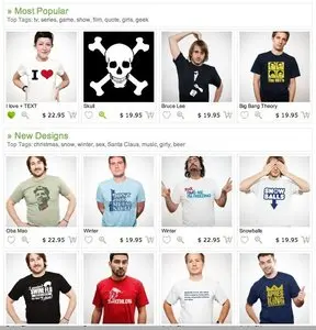 Product lists example from shirtcity.us
