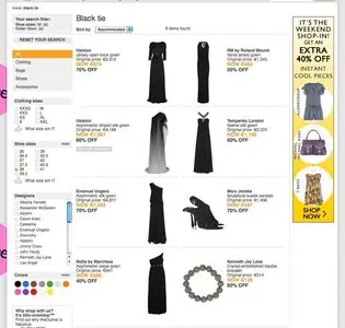 Product lists example from theoutnet.com