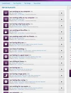 Leaderboard example from playlistnow.fm