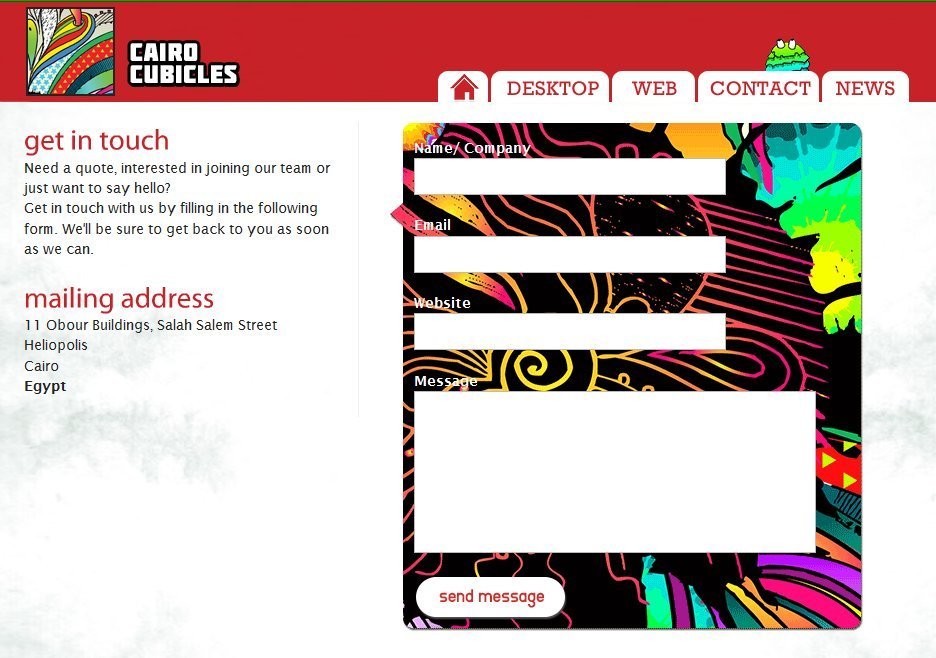 Screenshot of cairocubicles.com