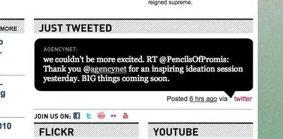 Twitter mashups example from agencynet.com