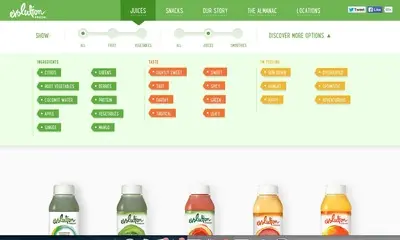 Filter Search example from evolutionfresh.com