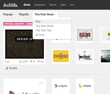 Filter Search example from dribbble.com