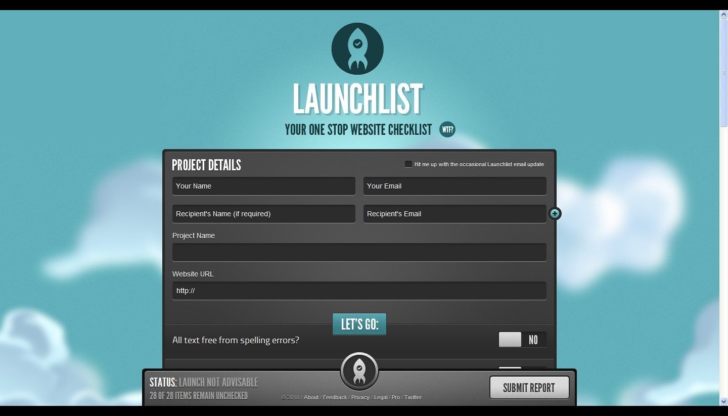 Screenshot of launchlist.net