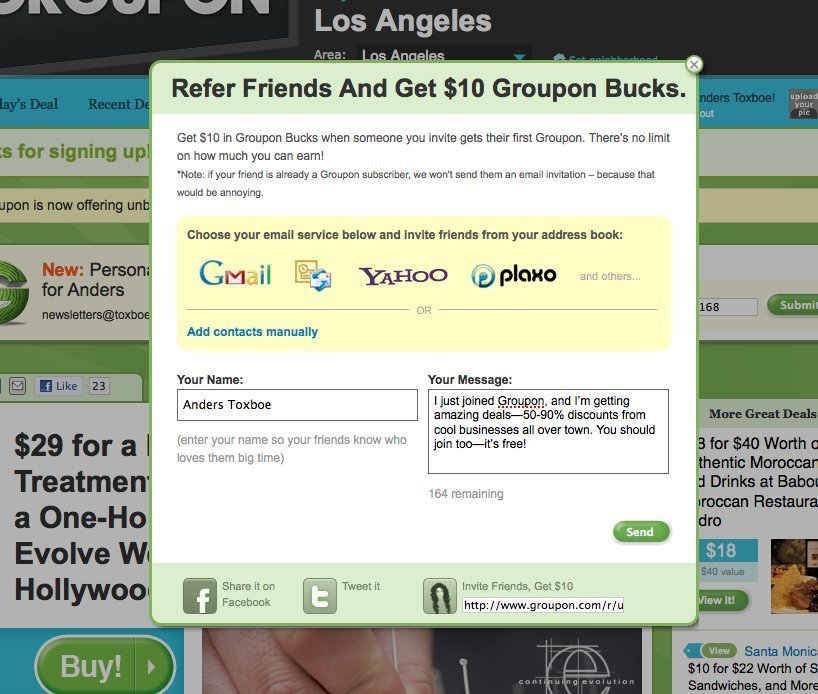 Screenshot of groupon.com