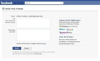 Refer friends example from facebook.com