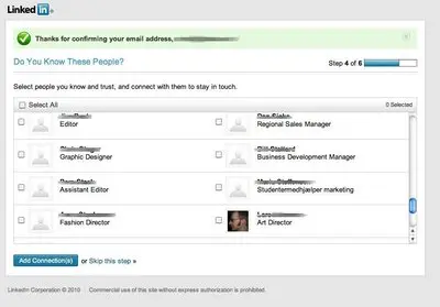 Find friends example from linkedin.com