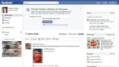 Find friends example from facbeook.com