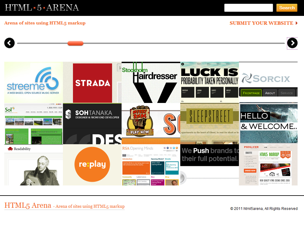Screenshot of html5arena.com