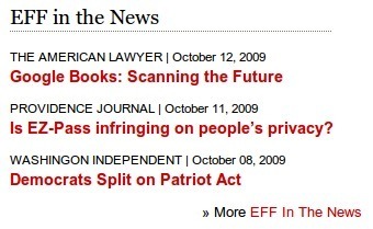 Screenshot of eff.org