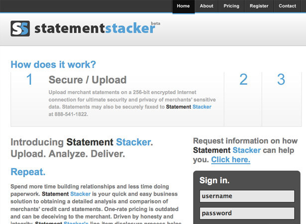 Screenshot of statementstacker.com
