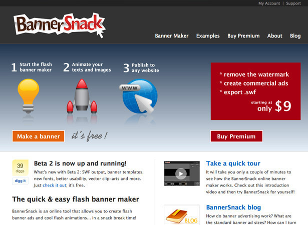 Screenshot of BannerSnack.com