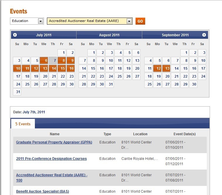Screenshot of auctioneers.org