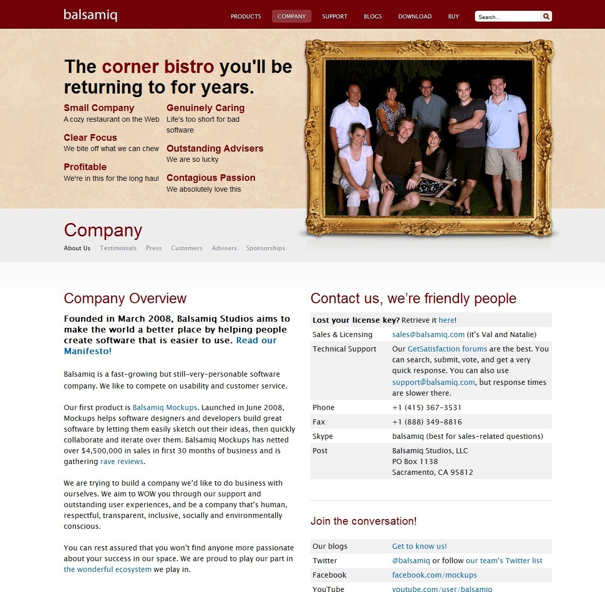 Screenshot of balsamiq.com