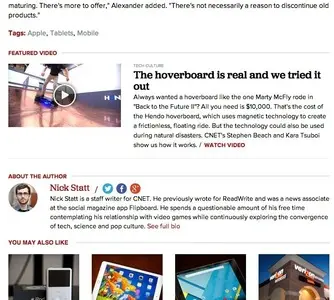 Author boxes example from cnet.com