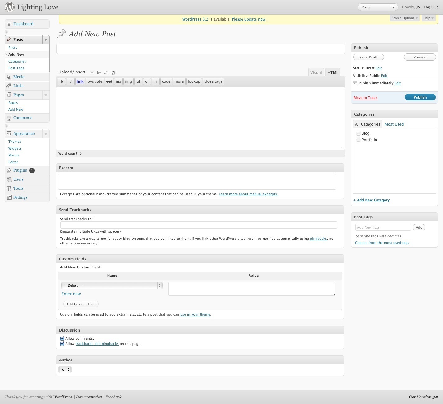 Screenshot of wordpress.com