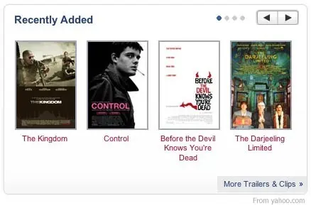 Carousel example from yahoo.com