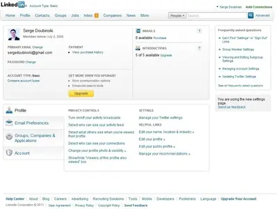 Account home example from linkedin.com